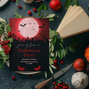 Creepy Evil Eyes Cemetery en Bats Illustratief Kaart