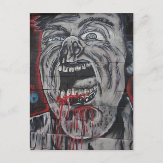 Creepy Face Graffiti Briefkaart (Voorkant)