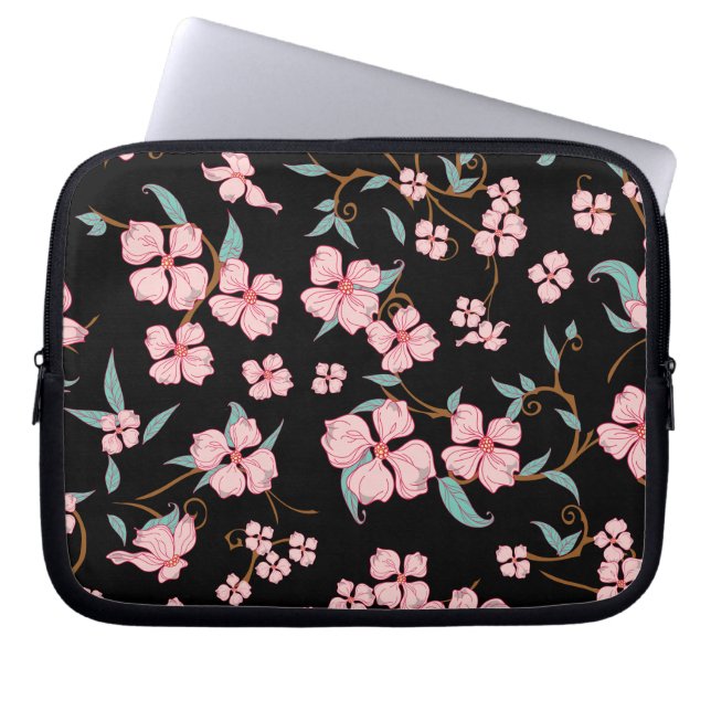 Creepy Flowers Patroon 5 Laptop Sleeve (Voorkant)