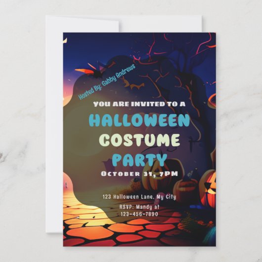 Creepy Forest Jack-O' Lanterns  Halloween Kaart (Voorkant)