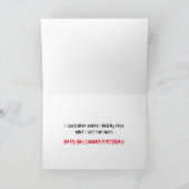 Creepy Funny Halloween Verjaardag Custom Text Kaart (Binnen)