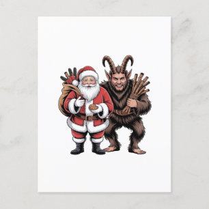 Creepy Funny Horror Kerstman Krampus Kerstmis Feestdagenkaart