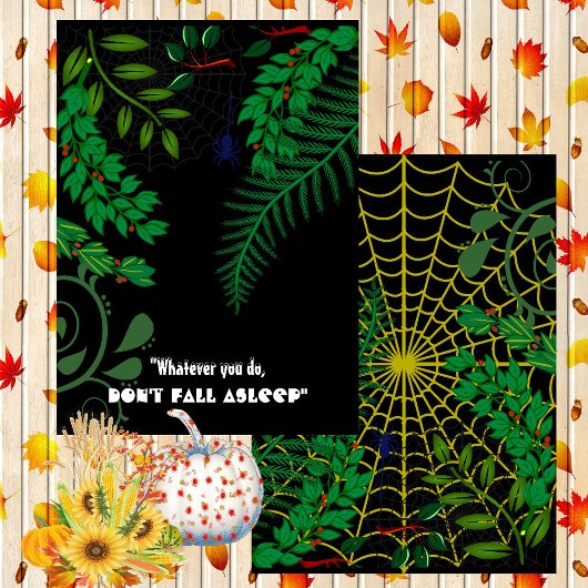 Creepy Gory Green Foliage Dark Night Halloween Fun