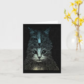 Creepy Gothic  Artistic Gothic Cat Kaart (Gele Bloem)