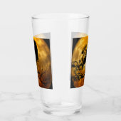 Creepy Gothic Black Raven en Moon Halloween Glas (Rechts)