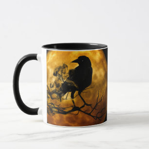 Creepy Gothic Black Raven Halloween Mok