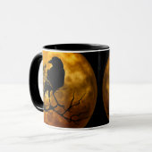 Creepy Gothic Black Raven Halloween Mok (Voorkant links)