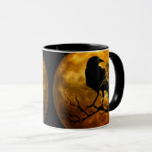 Creepy Gothic Black Raven Halloween Mok (Voorkant rechts)