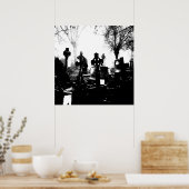 Creepy Gothic Graveyard Poster (Keuken)