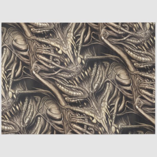 Creepy Gothic Horror Demon Biomatter Tissuepapier (Voorkant)