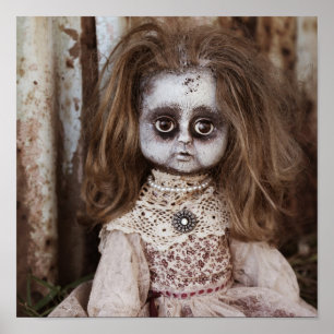 Creepy Gothic Porcelain Doll Victoriaans Gothic Poster