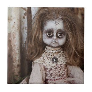 Creepy Gothic Porcelain Doll Victoriaans Gothic Tegeltje