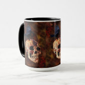 Creepy Gothic Skull and Crow - Halloween Horror Mok (Voorkant links)