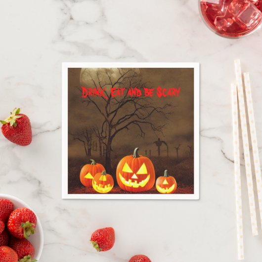 Creepy graveyard Eat Drink en eng Halloween Servet (Insitu)