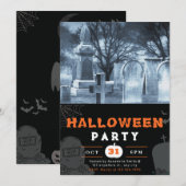 Creepy Graveyard foto zwart Halloween Kaart (Voorkant / Achterkant)