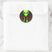 Creepy Green Classic Round Sticker Ghost (Tas)