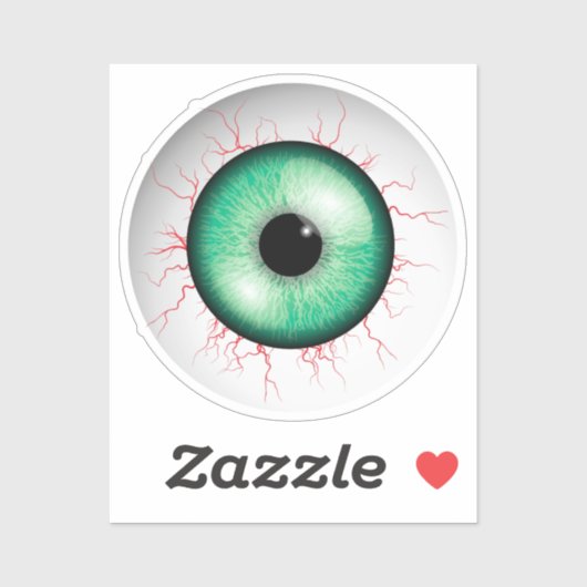 Creepy Green Eyeball Sticker (Vel)