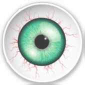 Creepy Green Eyeball Sticker (Voorkant)