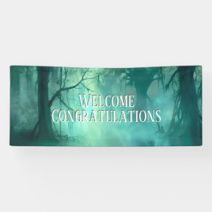Creepy Green Swamp 2 Lines Aangepaste tekst Spandoek