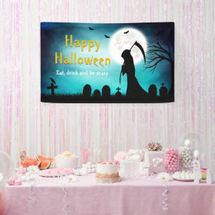 Creepy Grim Reaper Death Happy Halloween Party Spandoek