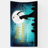 Creepy Grim Reaper Death Happy Halloween Party Spandoek (Verticaal)