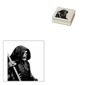 Creepy Grim Reaper met Scythe Rubberstempel (Gestempeld)