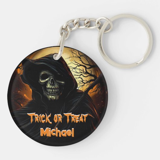 Creepy Grim Reaper Trick or treat Sleutelhanger (Achterkant)