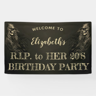 Creepy Hair Skull RIP naar haar 20s Birthday Welco Spandoek