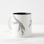 Creepy Halloween  Bird Skeleton Claws Black Tweekleurige Koffiemok (Voorkant links)