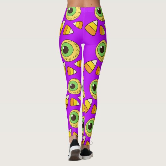 Creepy Halloween Eyeball en Candy Corn Leggings (Achterkant)
