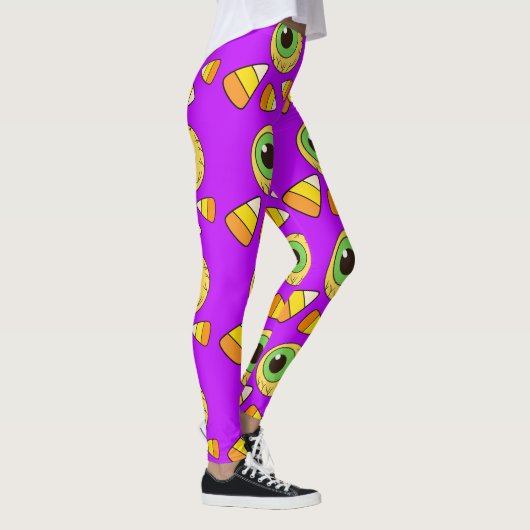 Creepy Halloween Eyeball en Candy Corn Leggings (Rechts)