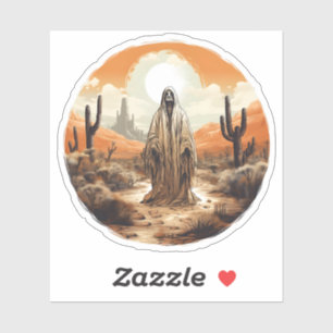 Creepy Halloween Ghost Op Een Woestijn Cool Ghost Sticker