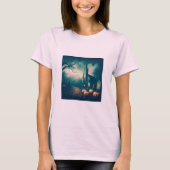 Creepy Halloween Graveyard  rustiek ontwerp T-shirt (Voorkant)