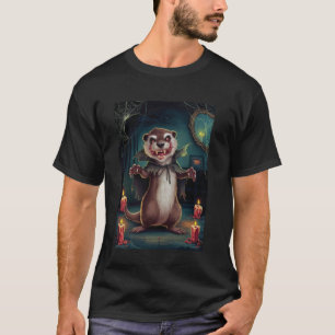 Creepy Halloween Meerkat Spooky Scary Graphic T-shirt