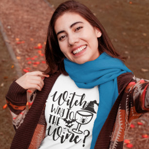 Creepy Halloween ontwerp griezelige heks wijnkostu T-shirt