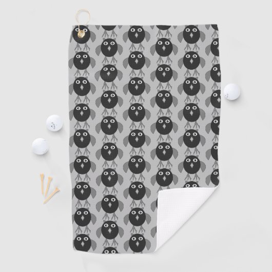 Creepy Halloween Owl Golf Towel Golfhanddoek (Insitu)