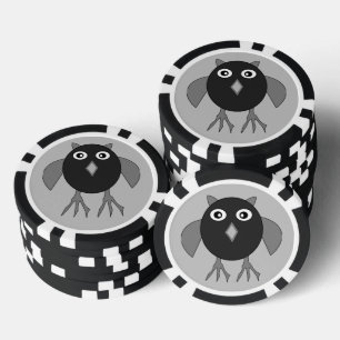 Creepy Halloween Owl Poker Chips