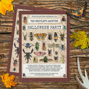 Creepy Halloween Party   Fun Bug Insect Collectie Kaart