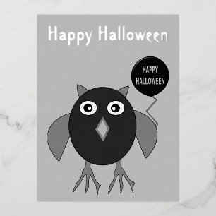 Creepy Halloween Party Owl Custom Folie Feestdagen Briefkaart