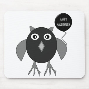 Creepy Halloween Party Owl Mousepad Muismat