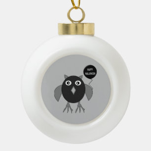 Creepy Halloween Party Owl Ornament