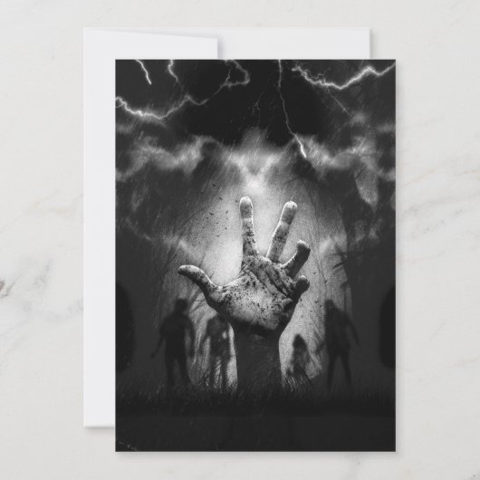 Creepy Halloween Party Zombies Black Scary Night Kaart (Achterkant)