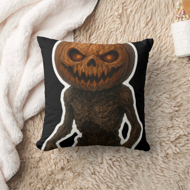 Creepy Halloween Pumpkin Monster Sticker Kussen (Deken)