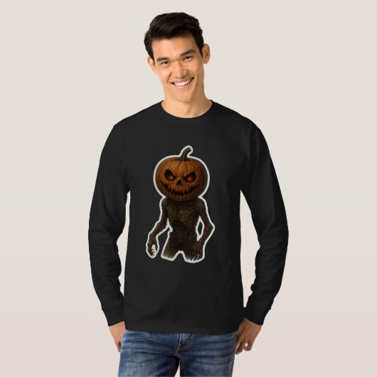Creepy Halloween Pumpkin Monster Sticker T-shirt (Voorkant volledig)