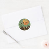 Creepy Halloween Pumpkin  | Sticker-afdichting Ronde Sticker (Envelop)