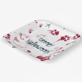 Creepy Halloween Skull bloedsporen Papieren Bordje (Gebogen)