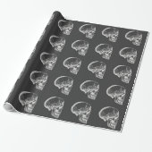 Creepy Halloween Skull Cadeaupapier (Uitgerold)