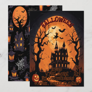 Creepy Halloween Uitnodiging met Haunted Mansion