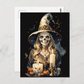 Creepy Halloween Witch Briefkaart (Voorkant / Achterkant)