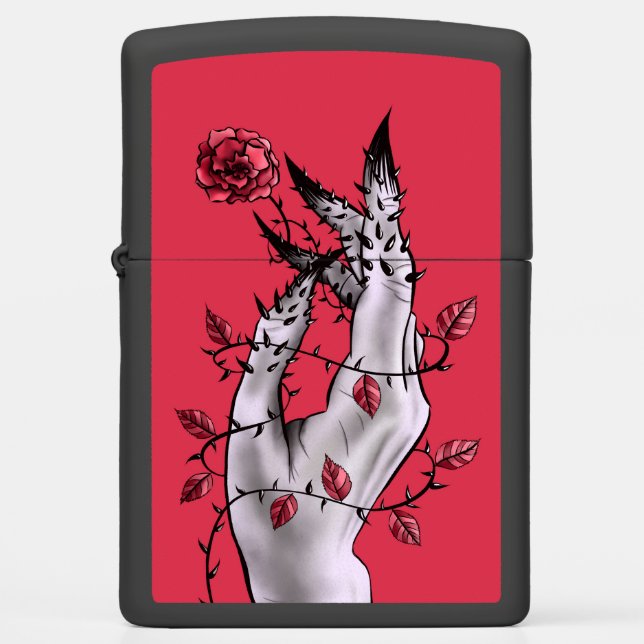 Creepy Hand Roos Thorns Macabre Red (Voorkant)